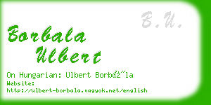 borbala ulbert business card